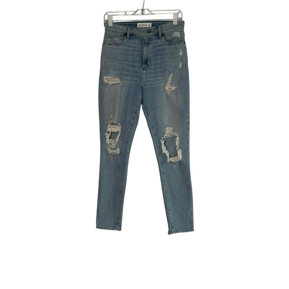 Abercrombie & Fitch blue high rise super skinny ankle jeans size 28-6